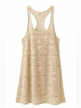 Lagaci Women’s Cream Lace Knit Swimwear Cover Up. Size-Large.